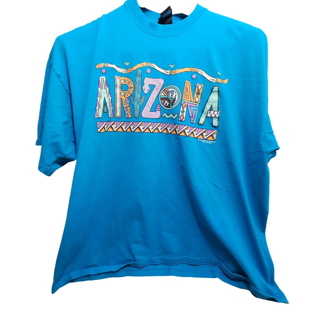 Soffe's Choice Arizona T-Shirt Mens XXL Blue 1990 Vintage Southwestern Graphic
